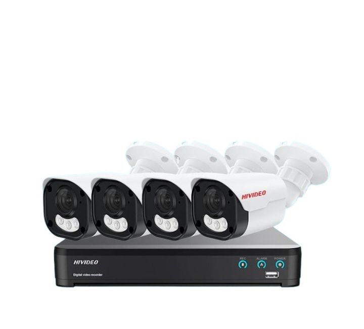 Hivideo 4 Cctv Cameras set of 2Mp With colorful night view HD Full Color Bullet Camera