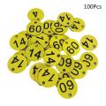 Set of 100 Acrylic ID Number Tags Locker Key Labels Office Cabinet Number Tags. 