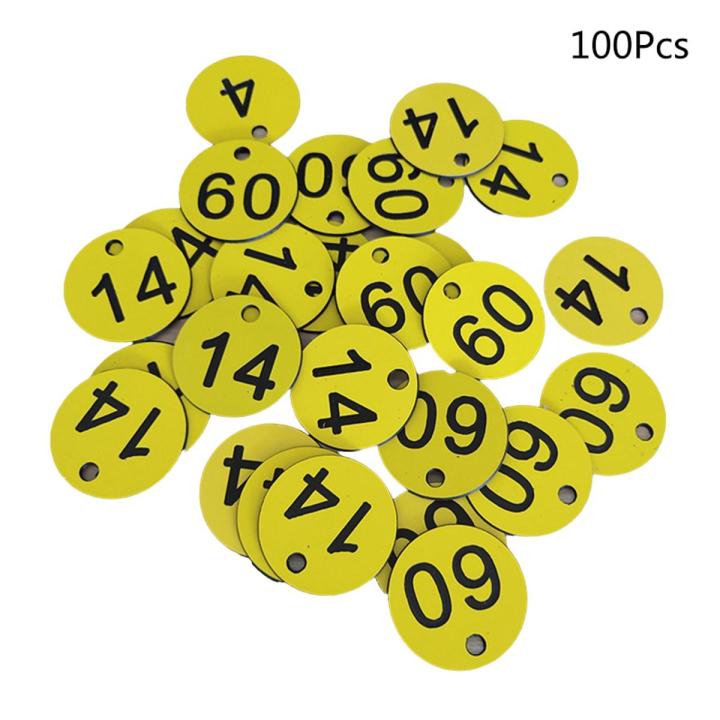 Set of 100 Acrylic ID Number Tags Locker Key Labels Office Cabinet Number Tags