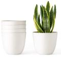 Pack of 3 Small Flower Pots for Cactus and Artificial Plants - White. 