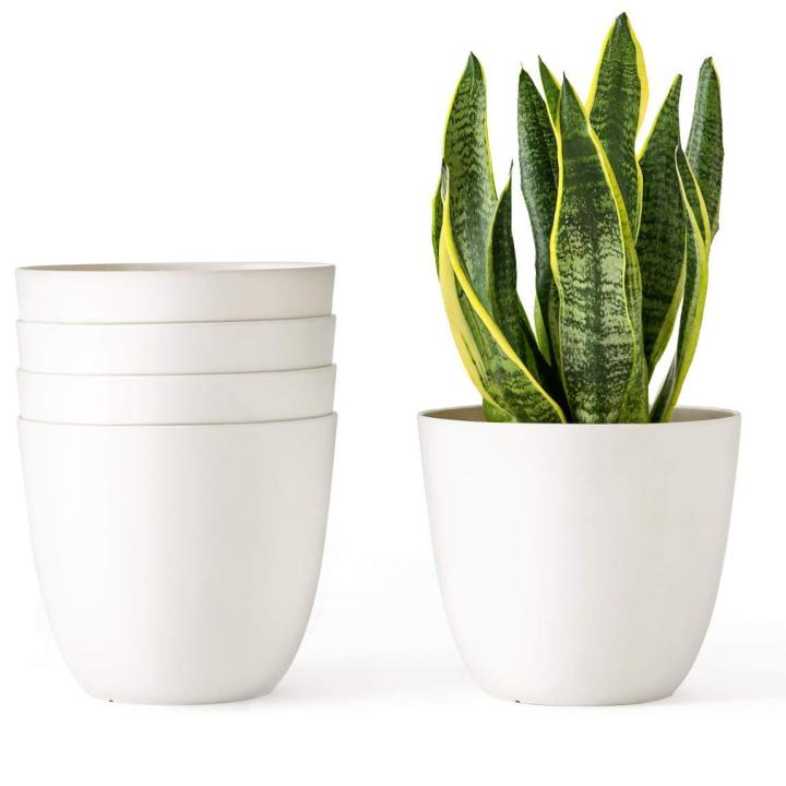 Pack of 3 Small Flower Pots for Cactus and Artificial Plants - White