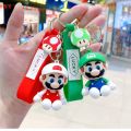 1-PC Premium Quality Super Mario Character Keychain Keyring 5 Styles Mariod Bros Luigi Bowser Action Figure Model PVC Cartoon Bag Doll Pendant Toys Gift. 