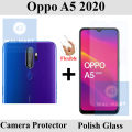 Oppo A5 2020 Tempered Glass Screen Protector Polish Glass + Back Camera 9H Gorilla Flexible Protector For Oppo A5 2020. 