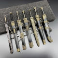 Mini Sword With Sheath China Ancient Sword Zinc Alloy Tang Hengdao Han Sword Weapon Model Keychain Pendant Cosplay Accessories. 