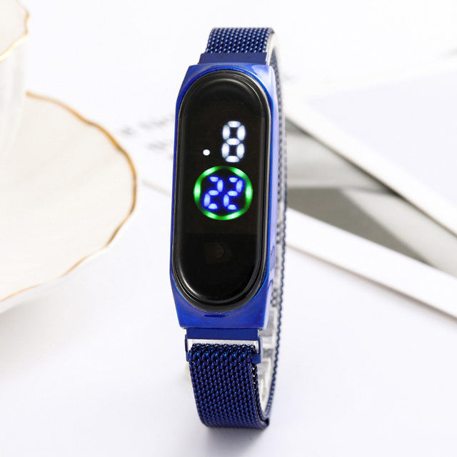 Blue Color Digital Watch Smart Watch Magnet Led Watch Ladies Digital Wrist Watch For Women Girls Daraz.pk