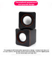 1-Pair Mini Portable USB Wired Computer Speakers Compatible With Laptop Computer PC Notebook Music Player mp3 mp4 Square Speaker Compact 3.5mm Jack Stereo Sound Surround Loudspeaker. 