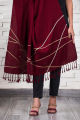 Nuqsh Fancy Deep Red Winter Shawl For Women. 