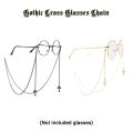 Neo-Gothic Punk Antiskid Reading Glasses Chain Wirh Rope Cross Pendant Lanyard Cosplay Fashion Jewelry for Halloween Gift. 