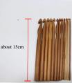 Wooden Crochet Hook Set (Set of 12 Hooks). 