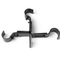 Adjustable Iron Window Curtain Rod Bracket Holder Drape Bar Fixed Hook Clamp. 