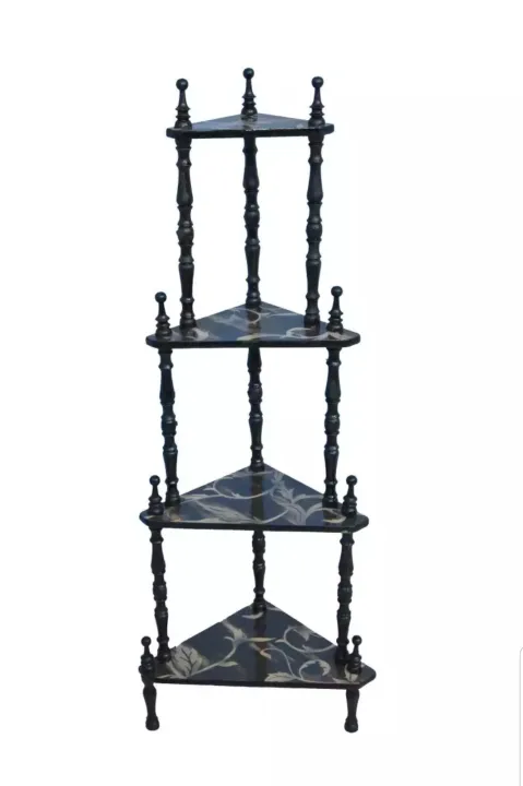 Wooden Decorative Spindles Shelf, Beautiful 4 Layer Shelf Rack & Plant ...