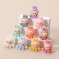 1Pcs Mini Flocking Labubus Ornament Cute Cartoon Ornaments Desktop Decoration SEVICH. 