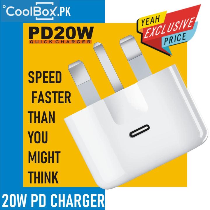 Iphone Charger, 3Pin 20W Power Adapter Fast Charging, USB-C Type-C, Charger Power Adapter, Qc 3.0 Quick Charging For iPhone (MFI Certified)