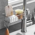 Soap Dish Holder Kitchen Sink Shelving Stainless Steel Faucet Drain Rack Cleaning Utensils Storage Organizer Kitchen Accessories. 