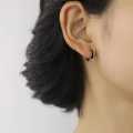 Original Italian Stainless Steel Earrings heavy duty life time guaranteed Silver Needle Round Black Earring For Women classic high quality SS Tos. 