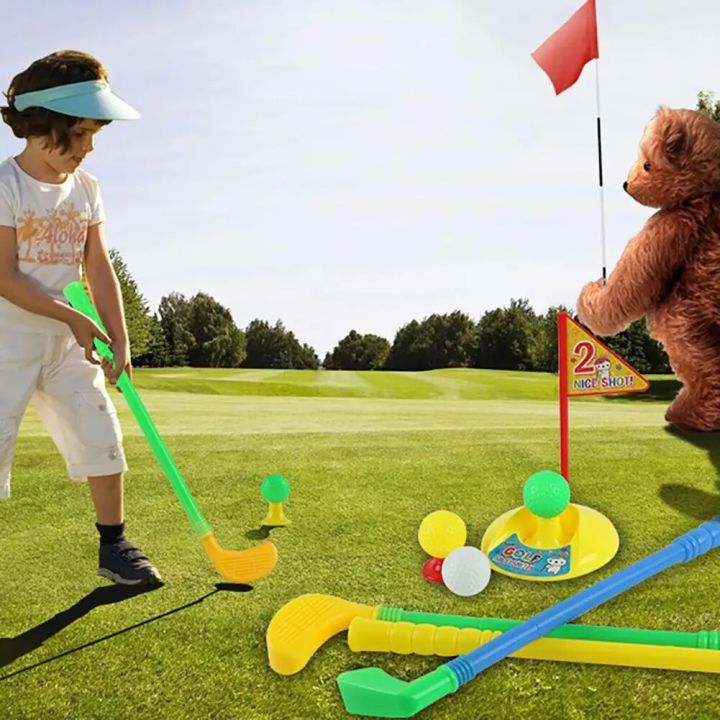 【Funny Bunny Toy Store】Mini Multicolor Golf Club Set Golfer Game Outdoor Garden Toy