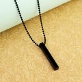 Vertical Bar Black Color Locket Set With Chain Couple Best Friend Ship Stick Necklace Pendant For Girls Women Men Ladies Couples Unisex Friendship Mens Boys Nacklace. 