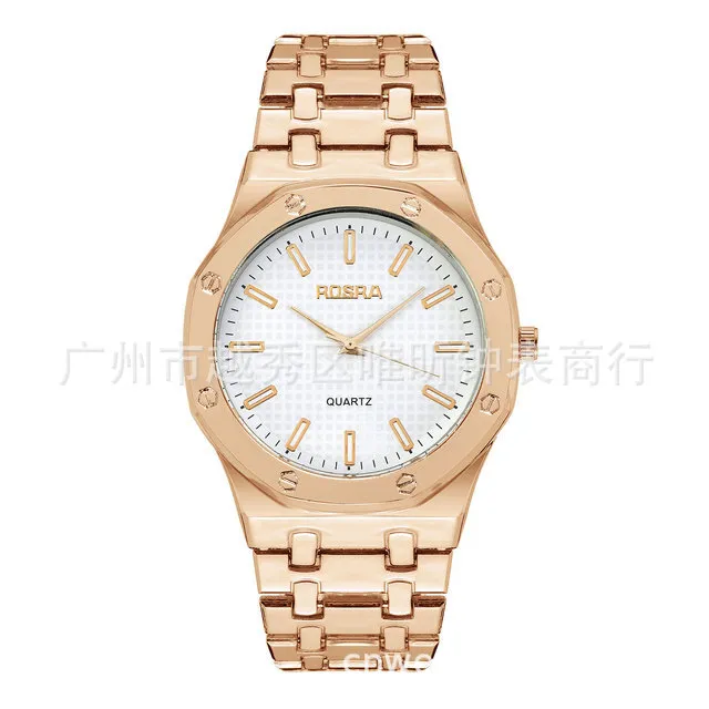 ROSRA Stainless Steel Men's Business Luxury Steel Watch round Dial