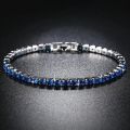 【Top mobile】Fashion Jewelry for Women in Rhodium 19 cm 4 Colors CZ Bracelet for Ladies Girls. 