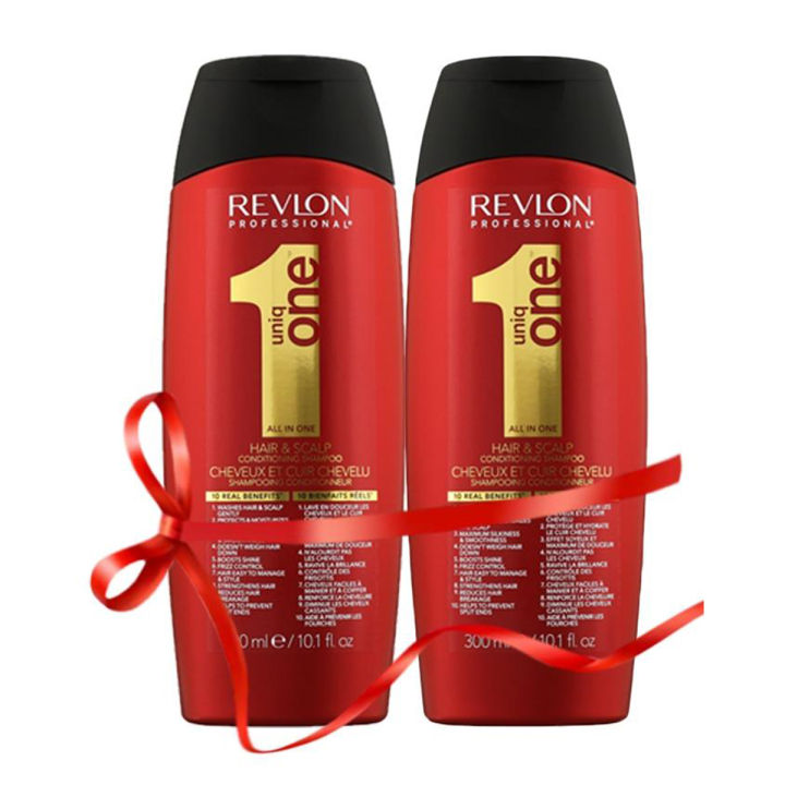 Revlon Professional UniqONE™ Conditioning Shampoo 300ml - "All-in-One" 10 Benefits - Pack of 2