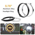Universal Black 5.75 Inch Aluminum Round Headlight Housing Headlamp. 