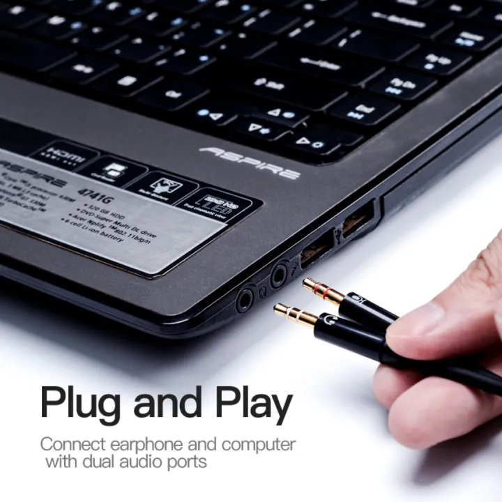 FunBug%203.5mm%20Female%20to%202%20Male%20Headphones%20Splitter%20~%20Mic%20Audio%20Y%20Splitter%20AUX%20Cable%20for%20Computer%20&%20laptop%20~%20Headset%20Adapter%20~%20Single%20pin%20Headphone%20to%20PC%20Convertor%20~%202%20in%201%20connector%20for%20PS4,%20Xbox,%20Tablet,%20Mobile%20-%20Image%202