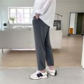 Long Pants Men Korean Style Fashion Casual Cooling Stretchable Quick Dry Comfortable Ice Trousers in Black Navy. 