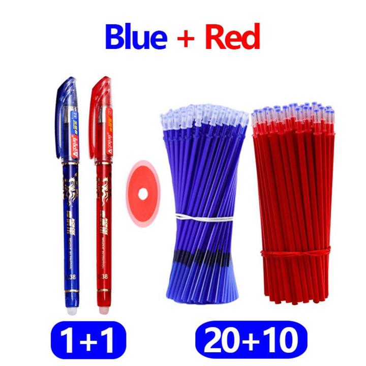 33 Pcs/Set School Erasable Gel Pens Set 0.5 mm Fine Point Black/Blue/Red ink Ballpoint Pen Stationery Office Writing Supplies