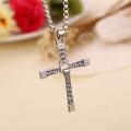 【Pocket king VOX 】Fast and Furious Vin Diesel Toretto's Cross Pendant Rhinestone Necklace  Fashion Jewelry 24". 