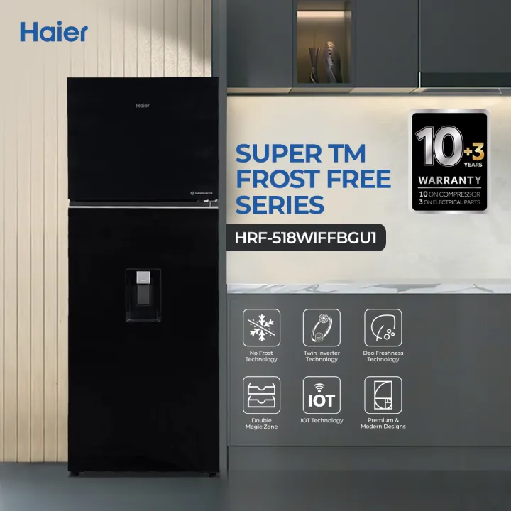 Haier%2018%20Cu%20Ft%20-%20Digital%20Inverter%20-%20HRF-518WIFFBGU1%20(%20No%20Frost%20+%20Double%20Magic%20Zone%20+%20IOT%20+%20Glass%20Door)%20Black%20Colour%20Refrigerator%20/%2010%20Years%20Warranty%20-%20Image%202