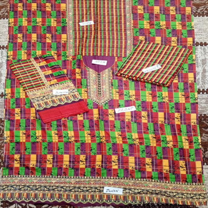 Fancy Printed Lawn Unstitched 3 Piece Suit Best for Girls  & women - Art# TLJ - FPL - SL8000-53 - BD