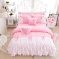 Wedding Bed Sheet Light Pink & White. 
