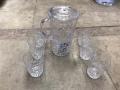 Crystal Water Set (1 Jug and 3 Glasses). 