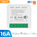 ROVF - Wifi Light Switch - 16A Power Monitor - 2way Controller - Voice Relay Timer - for Tuya Google Home/Alexa - 110-220V. 