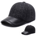 Middle-Aged and Elderly People's Hats Men's Baseball Cap Autumn and Winter Old Man Warm Peaked Cap Male Dad Grandpa Old Man Cotton-Padded Cap. 