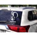 Markhor Sticker for Car Back Screen - Side View. 