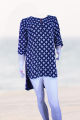 Embossed Blue Tail Style Shirt. 