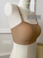 Summer new strapless underwear women's latex cotton inner cup inverted triangle openwork no mark glossy lift bra women's summer. 