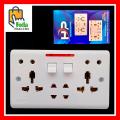Universal Multi Plug Socket (5 in 1) Double China Fitting Sheet China Switch Board. 