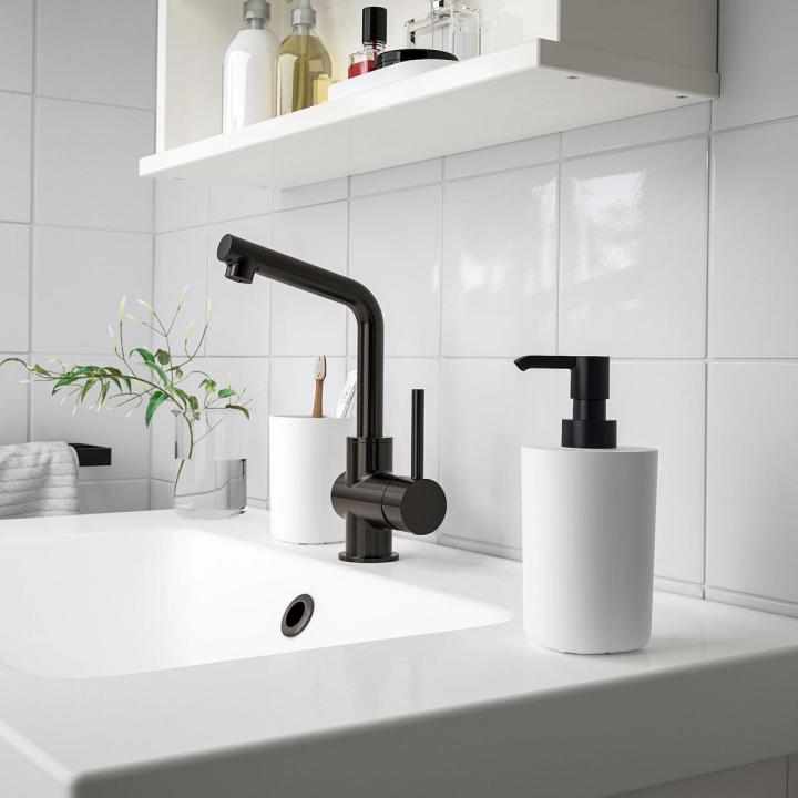 IKEA STORAVAN Polypropylene Plastic 3-piece Bathroom Sets (Soap Dispenser, Toothbrush Holder & Soap Dish) (White)