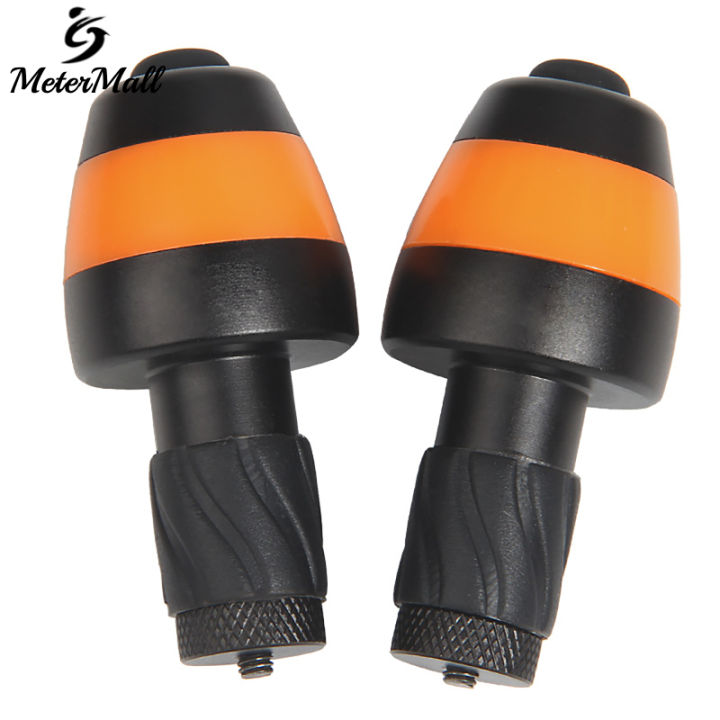 MeterMall 1pair Bicycle Handle Bar End Led Light Silicone ABS