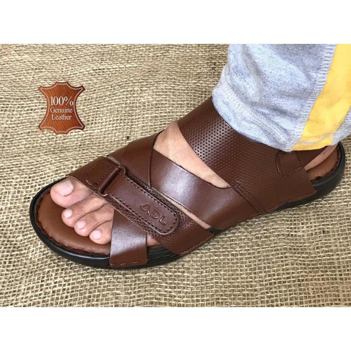 Maazu Leather Sandal For Men - Color Brown