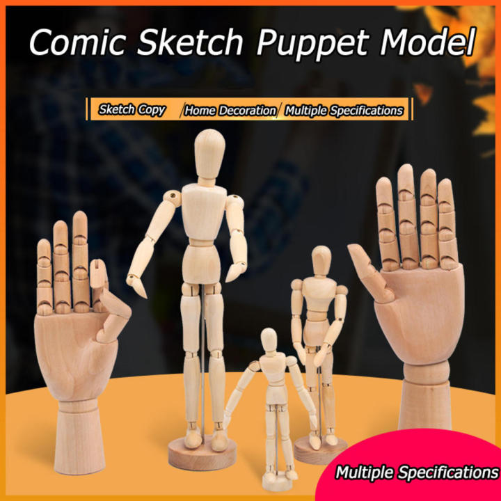 Artistic Wooden Mannequin Model Realistic Lightweight Movable And Adjustable Natural Wood Articulated Limbs Limbs Mannequin