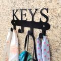 Black Metal Wall-Mounted Key Holder Organizer Top & "Home Sweet Home" Label - Door/Wall-Mounted Key Storage with Multiple Hooks for Entryway, Bedroom, Office, Car - Decorative Key Organizer with Sturdy Metal & Elegant Black Finish - Easy. 