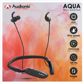 Audionic Aqua Neckband , In Ear Bluetooth Neckband Headphone, Wireless Bluetooth 5.0 , Magnetic Sports Neckband For Smart Devices