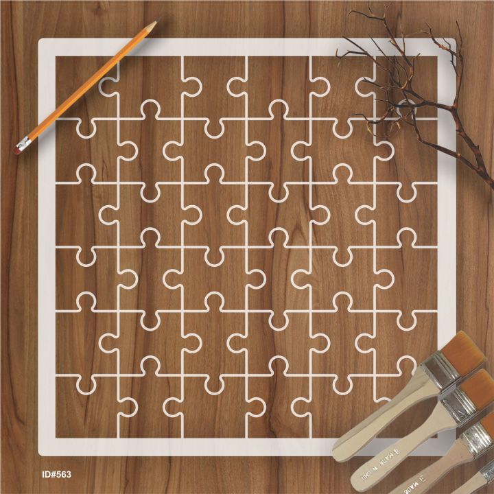 Jigsaw Puzzle Pattern Stencil for Coloring Scrapbooking Embossing Decorative Template