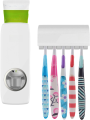 Toothpaste Dispenser with Toothbrush Holder | Automatic Toothpaste Dispenser and Toothbrush Holder | Hands Free Toothpaste Dispenser Automatic Toothpaste Squeezer with 5 Toothbrush Holds & Toothbrush Sanitizer and Toothpaste Dispenser. 