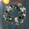 Garland Wreath Battery Operated Greenery Snowy Pine Cone Christmas Wreath Decor. 