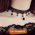 Black Polyester Irresistible Choker Necklace for Women - TM-CN-07. 