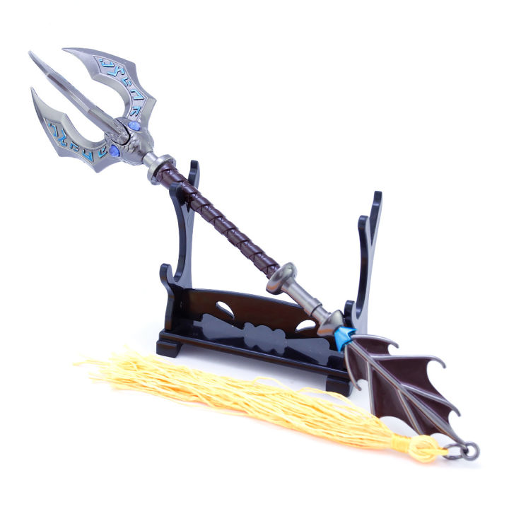 【Topnotch Store】Filmore Hot Game Keychain League of Legends 20cm The Tidal Trickster Fizz Weapon Model Keychain For Can Drop Shipping